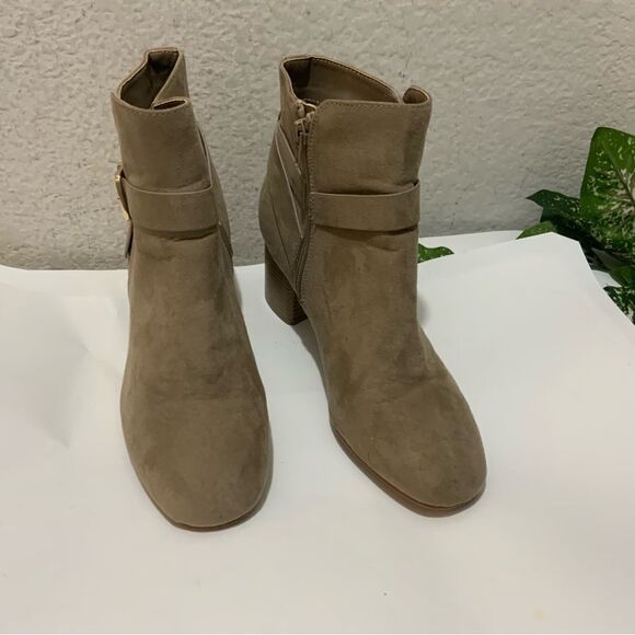 Kelly & Katie ankle boots buckle zip tan suede women size 8 - Picture 2 of 12